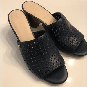 Cole Hahn - worn once! Navy leather slide with a nice heel. Very comfortable!